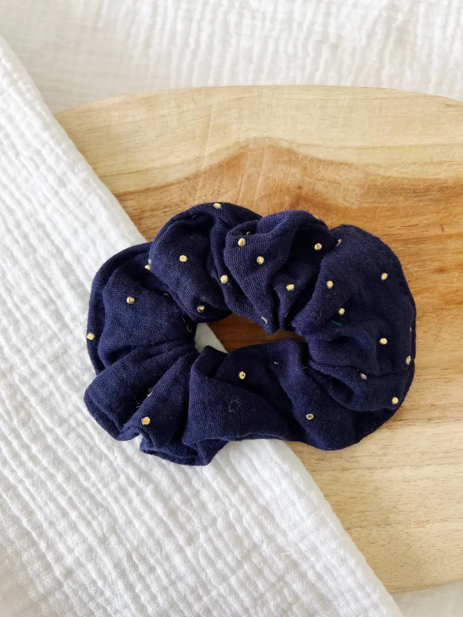 Chouchou double gaze - Bleu nuit