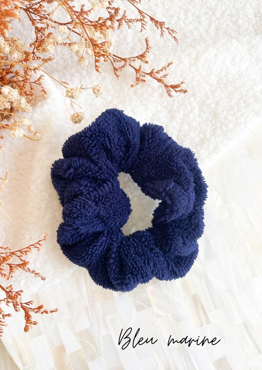 Chouchou en éponge bambou - Bleu marine