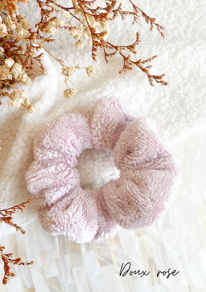 Chouchou en éponge bambou - Doux rose