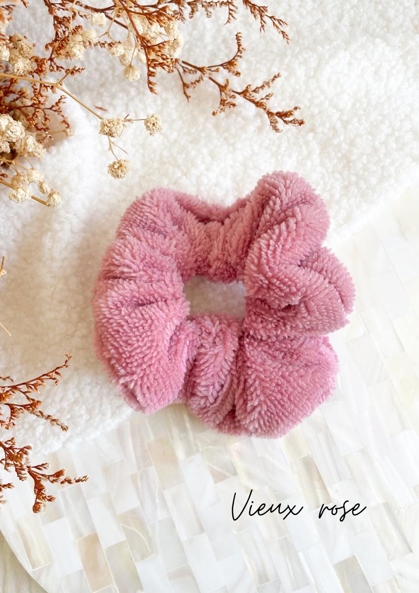 Chouchou en éponge bambou - Vieux rose