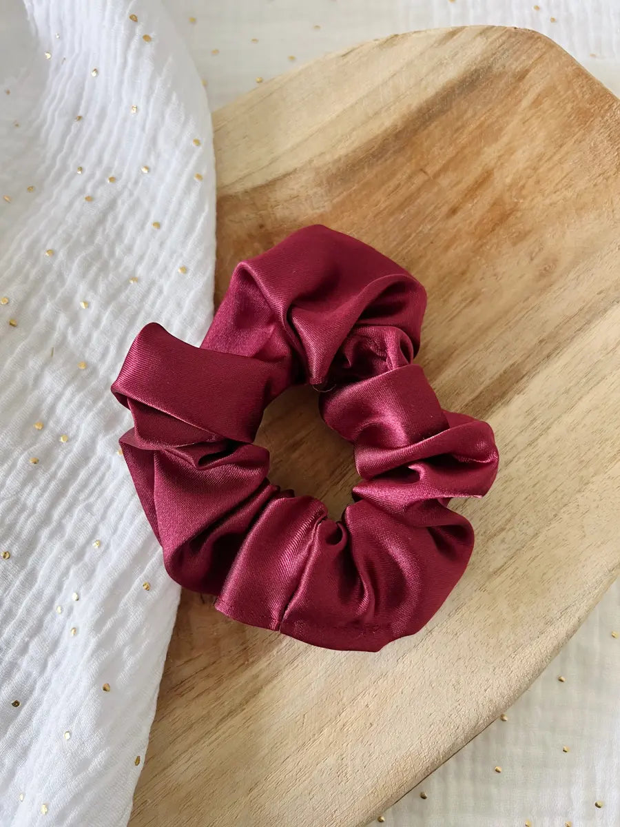 Chouchou satin - Bordeaux