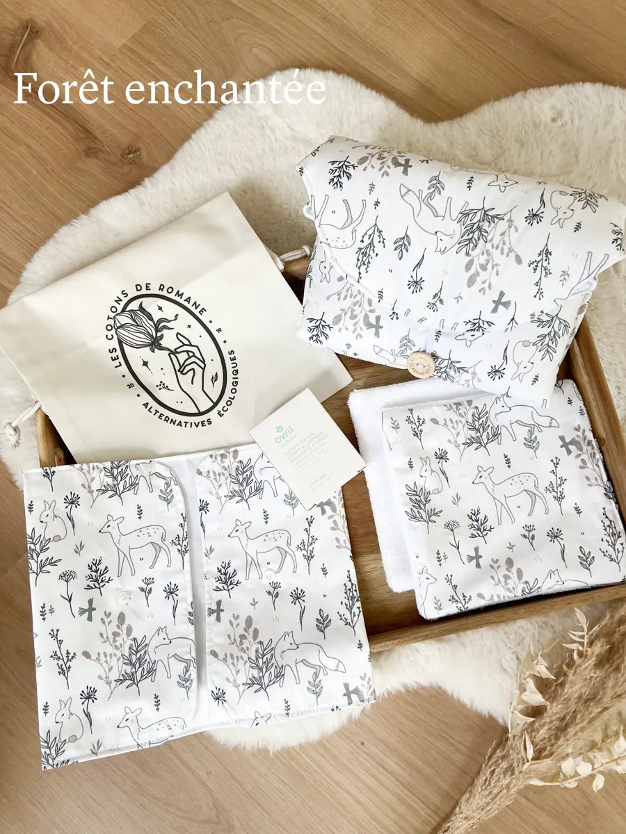 Coffret bébé: l'essentiel pour le change - Forêt enchantée