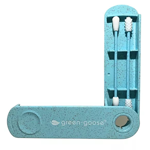Coffret de cotons-tiges (maquillage et oreilles) réutilisables - Green-goose - Bleu