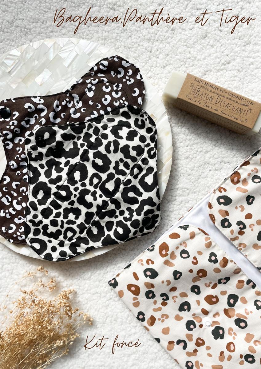 Coffret mon kit menstruel - Kit foncé : Bagheera, Panthère et Tiger