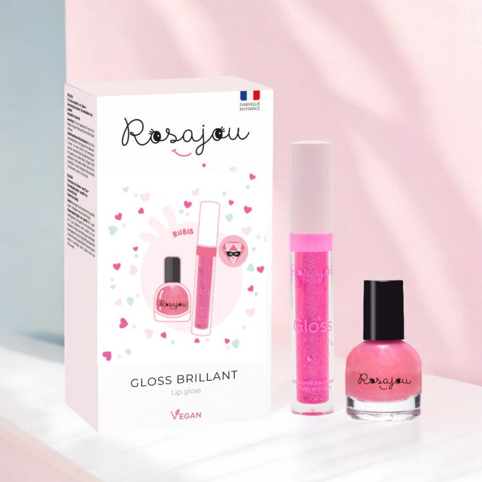 Coffret DUO Gloss et vernis à ongles - Rosajou - DUO Rubis