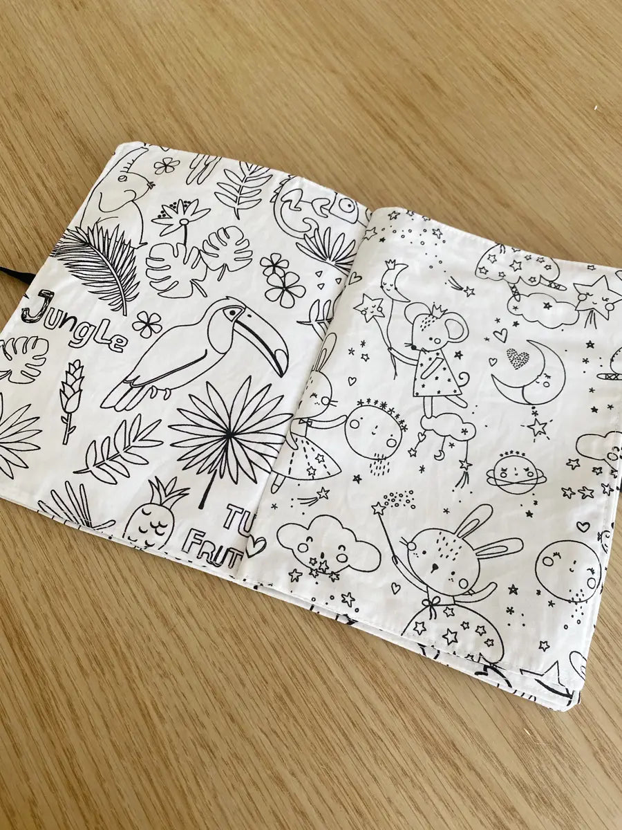 Livre de coloriage lavable fourni avec ses feutres lavables - Les cotons de Romane : Produits d'hygiène réutilisables et lavables