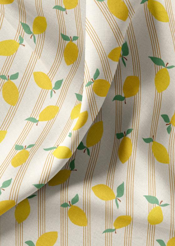 Coton enduit citron - 1