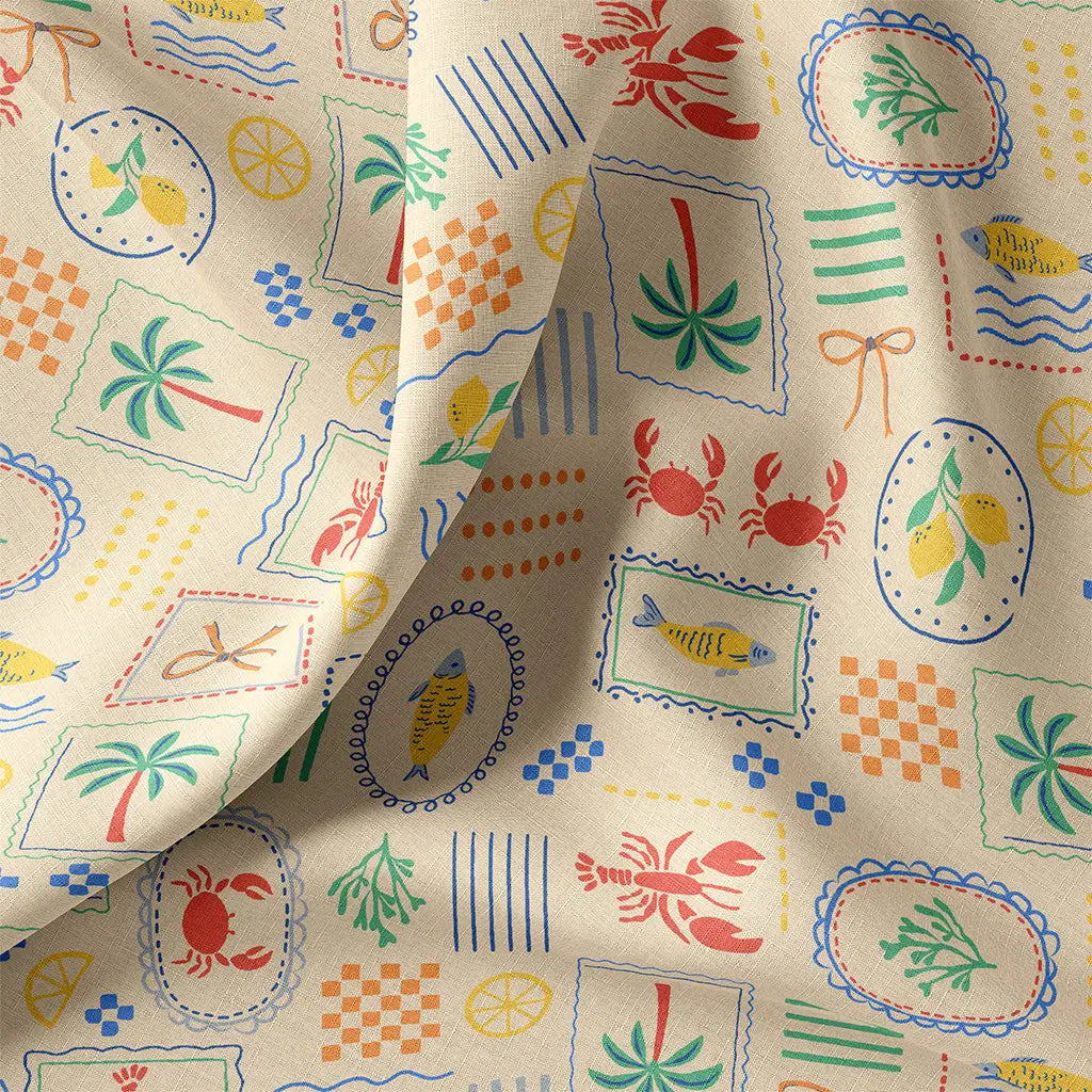 Coton imprimé Homard - 1