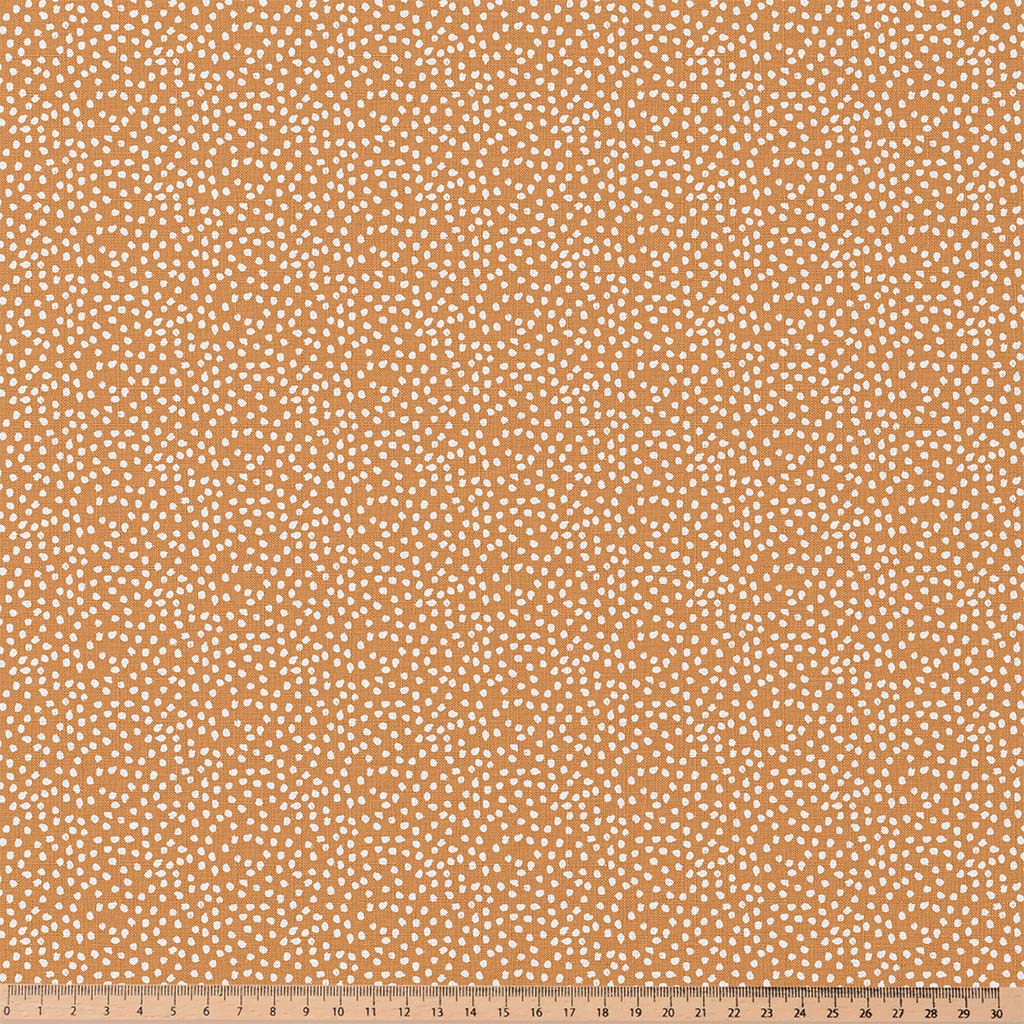 Coton imprimé pois camel - 2