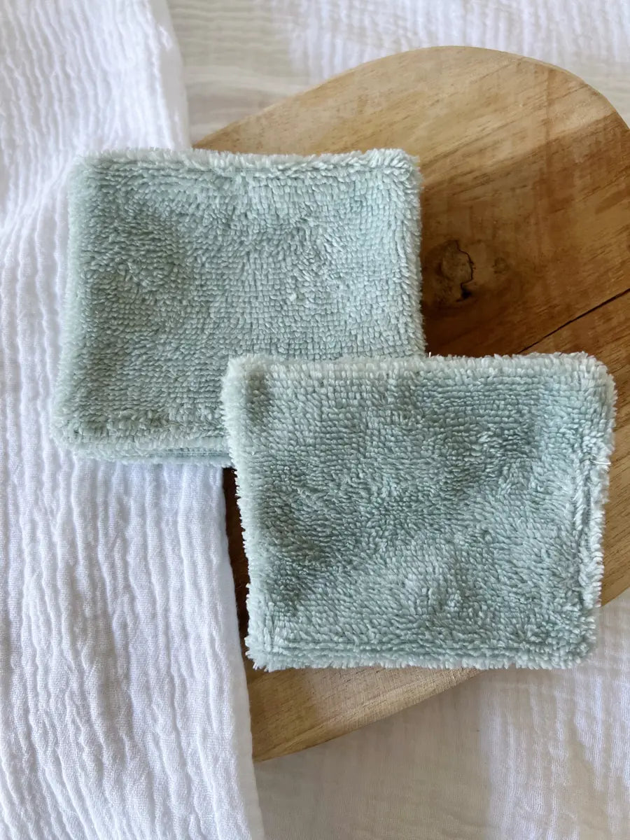 Coton lavable double face - Vert d’eau