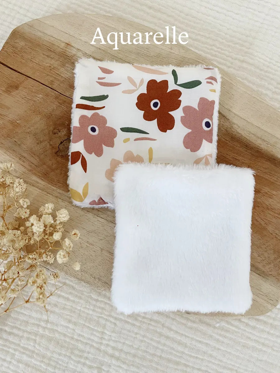 Coton lavable en tissu doudou - Aquarelle