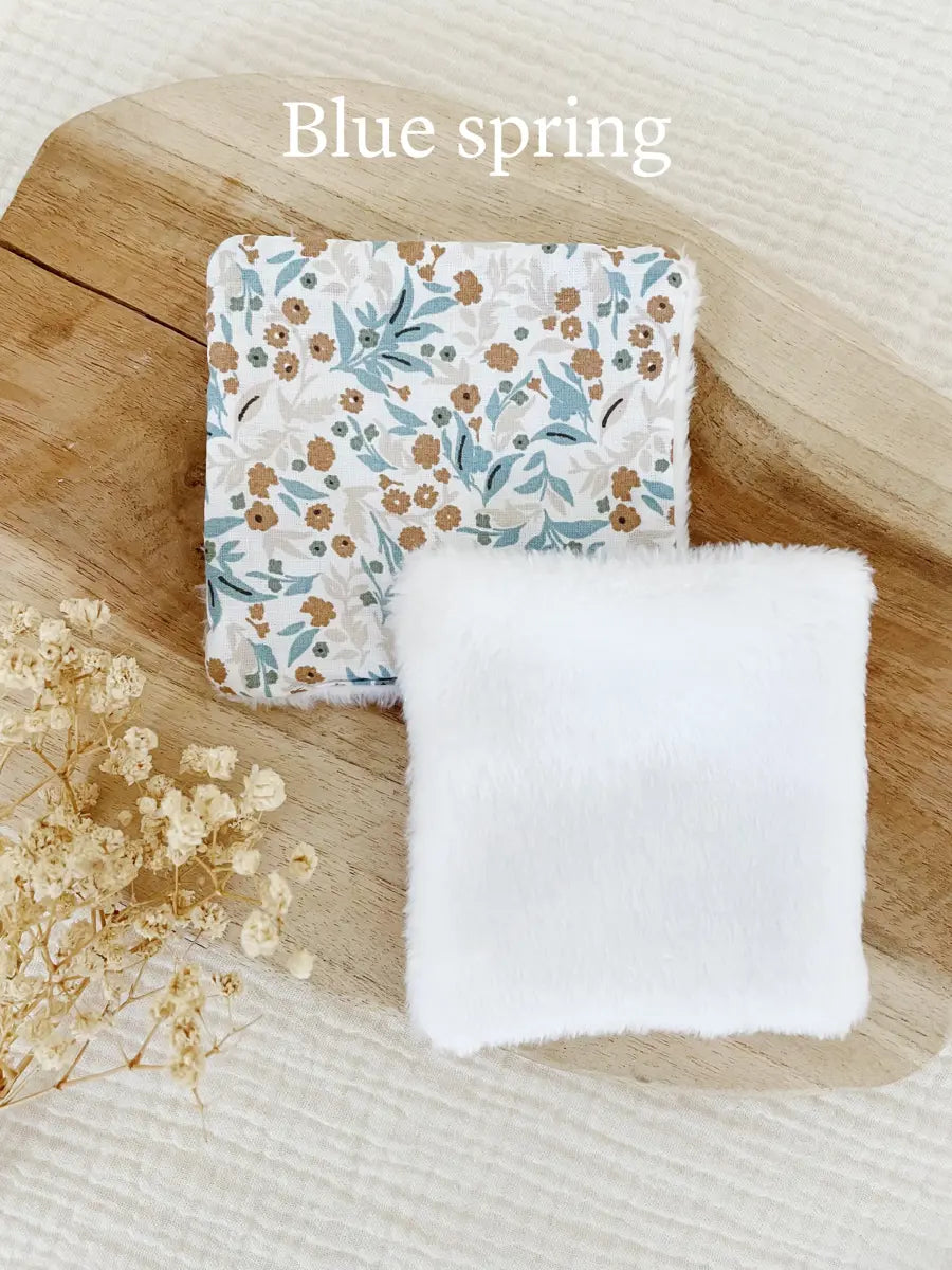 Coton lavable en tissu doudou - Blue spring