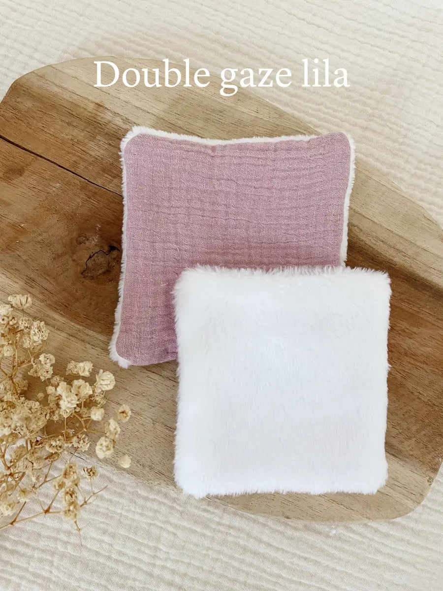 Coton lavable en tissu doudou - Double gaze lila