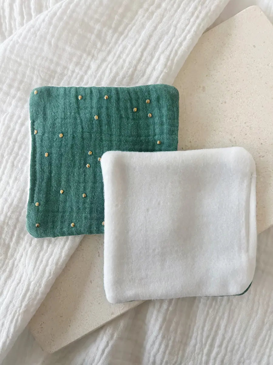 Coton lavable en tissu polaire - Emeraude