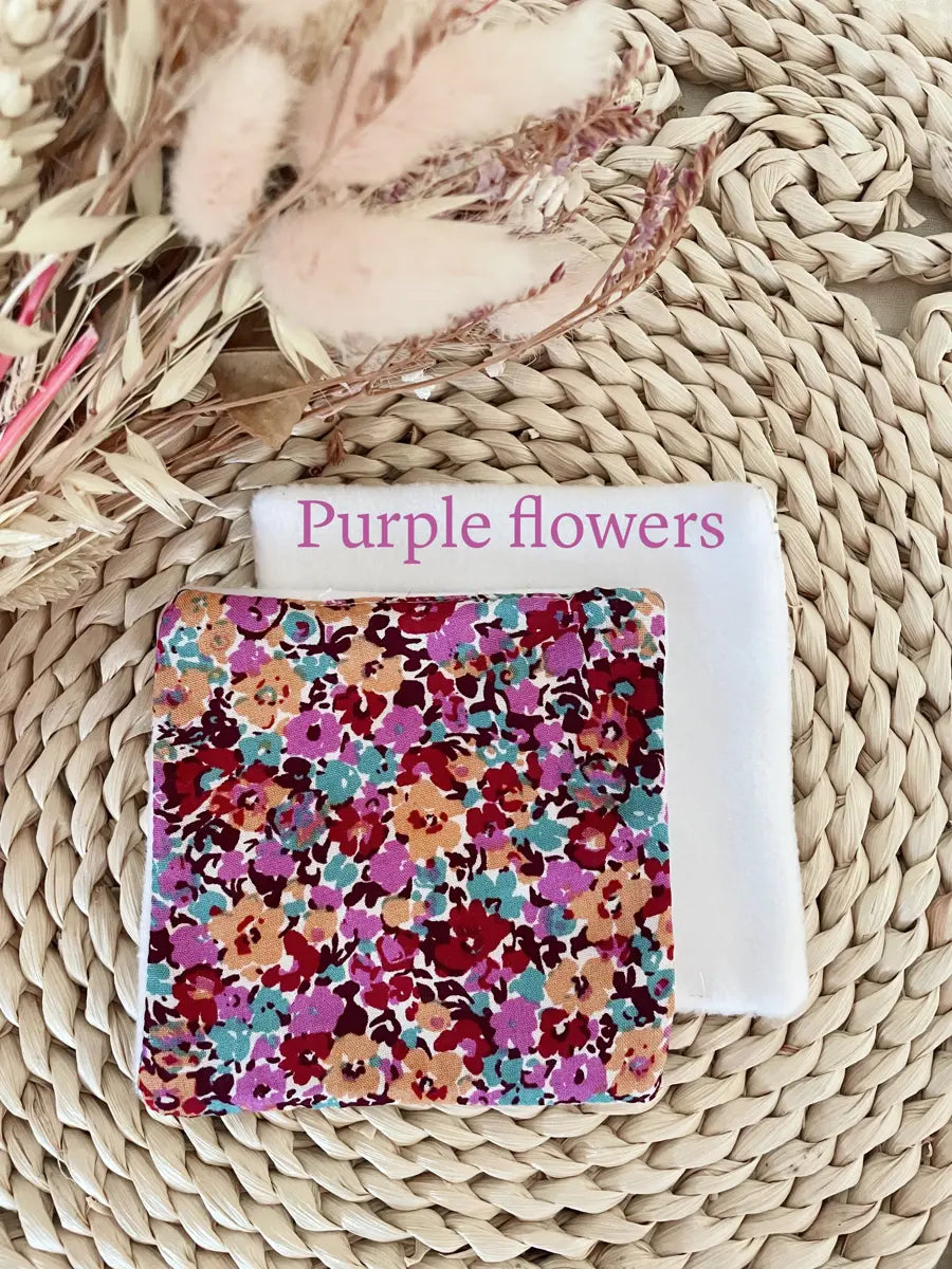 Coton lavable en tissu polaire - Purple flowers