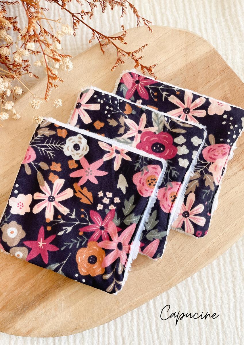 Coton lavable en éponge bambou - Capucine