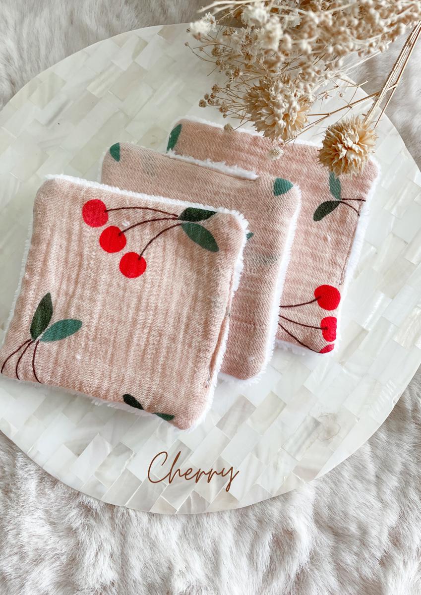 Coton lavable en éponge bambou - Cherry