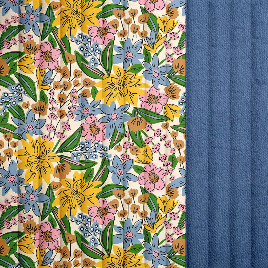 Coton matelassé réversible denim Lou - 1