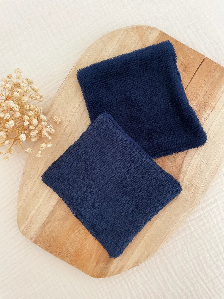 Lot de 4 cotons lavables spécial vernis - dissolvettes lavables - Bleu marine