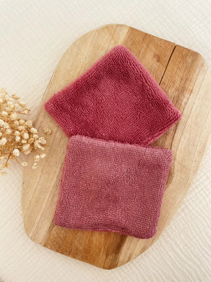 Lot de 4 cotons lavables spécial vernis - dissolvettes lavables - Vieux rose