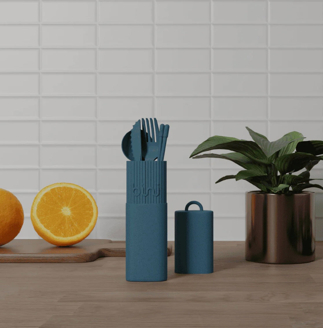 Kit de couverts réutilisables - Bini - Bleu