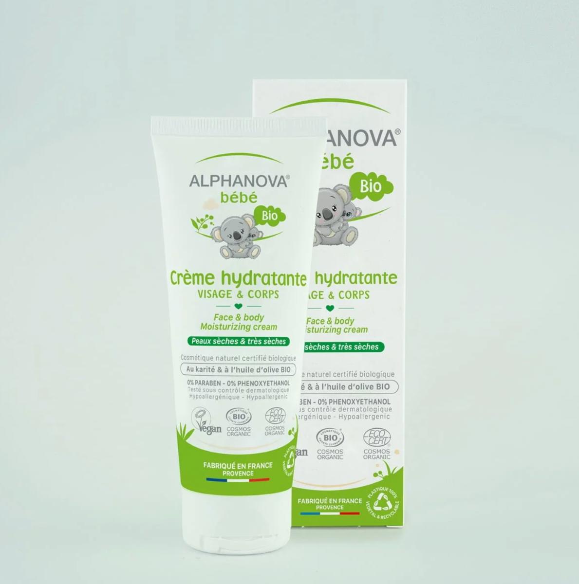Crème hydratante visage & corps bio pour bébé - Alphanova - 1