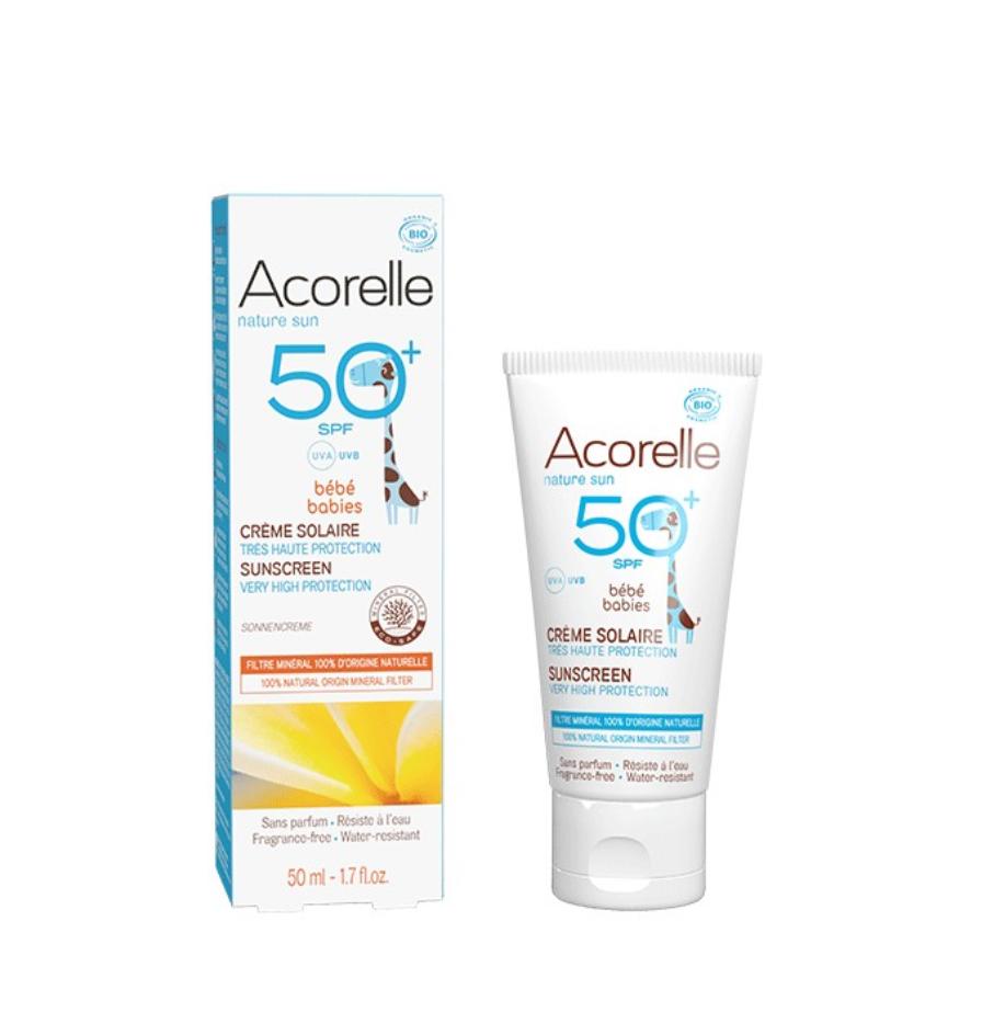 Crème solaire bébé SPF 50+ bio - Acorelle - 1