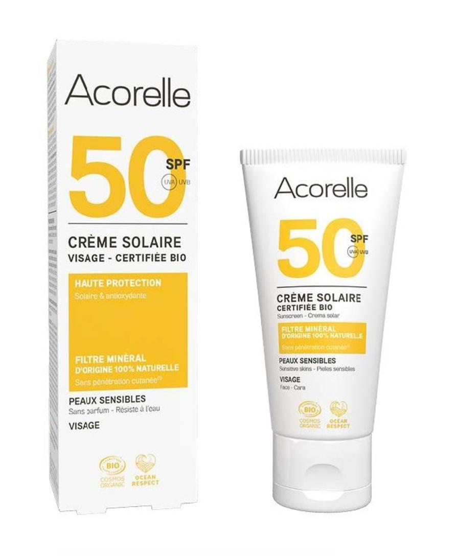 Crème solaire visage SPF 50+ bio - Acorelle - 1