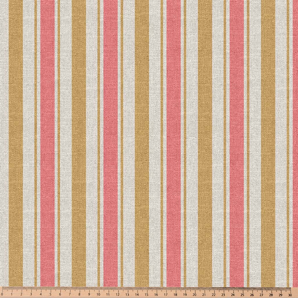 Demi natté rayé rose et ocre - 2