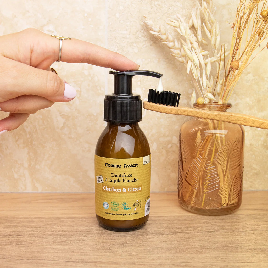 Dentifrice en pâte rechargeable au charbon végétal et citron - Comme Avant