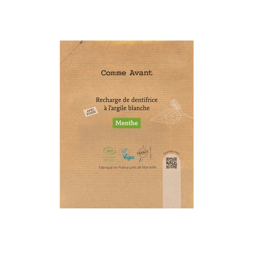 Dentifrice en pâte rechargeable à la menthe - Comme Avant - Recharge à la menthe