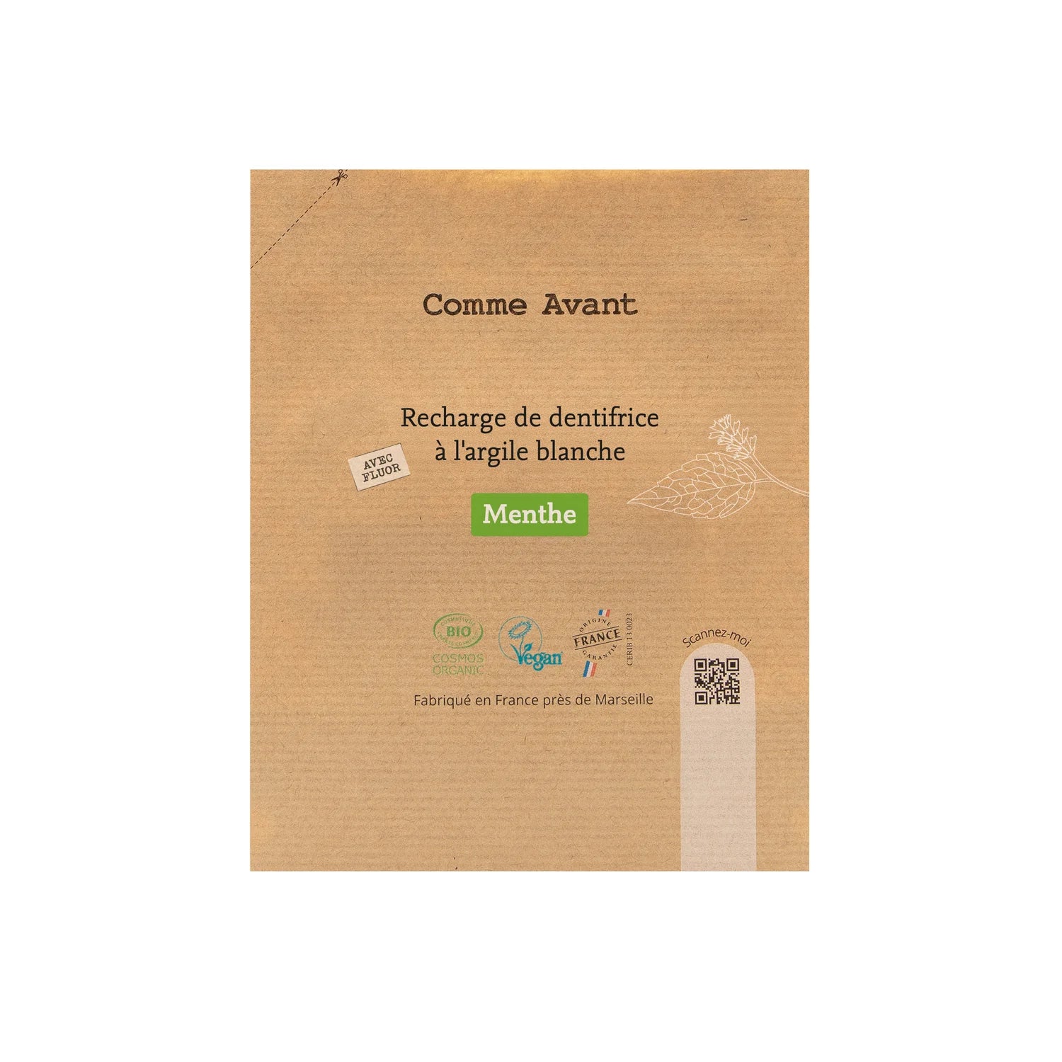 Dentifrice en pâte rechargeable à la menthe - Comme Avant - Recharge à la menthe