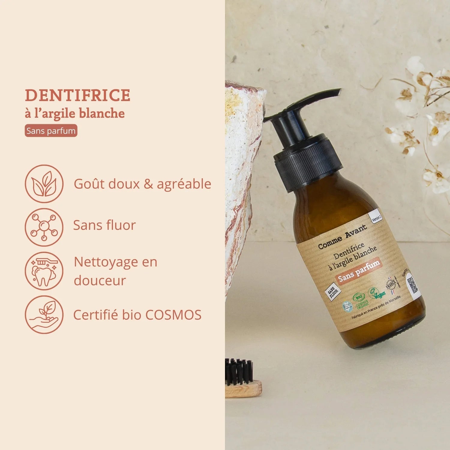 Dentifrice en pâte rechargeable sans parfum - Comme Avant - 1