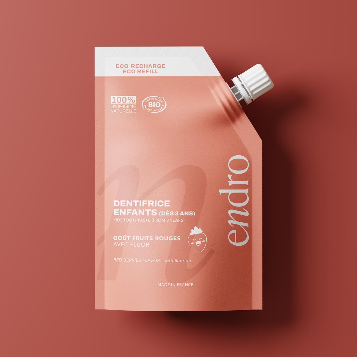 Dentifrice enfants au fluor - Endro - Recharge dentifrice enfant au fluor