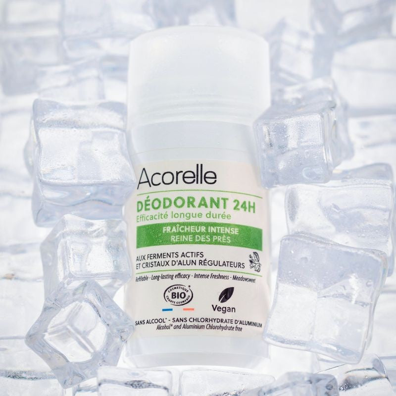 Déodorant roll-on rechargeable 24h fraîcheur intense - Acorelle - Déodorant roll-on 50ml