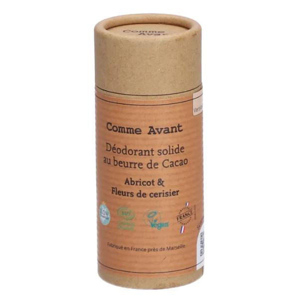 Déodorant stick bio (étui carton) - Comme Avant - Abricot & fleur de cerisier