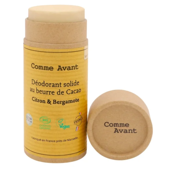 Déodorant stick bio (étui carton) - Comme Avant - Citron & Bergamote