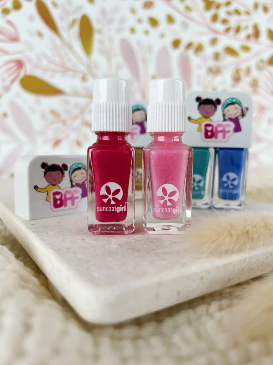 Duo de vernis à ongles - Suncoat Girl - Sweeties (rose vif + rose pale pailleté)