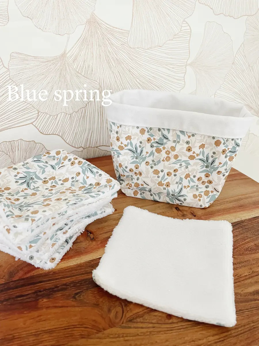 Ensemble assorti : la panière et ses 10 cotons - Blue spring