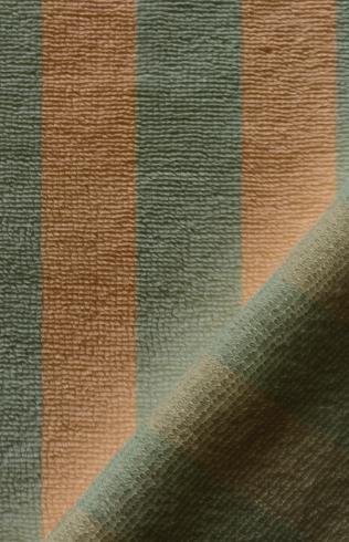 Eponge bambou rayée beige/romarin - 1