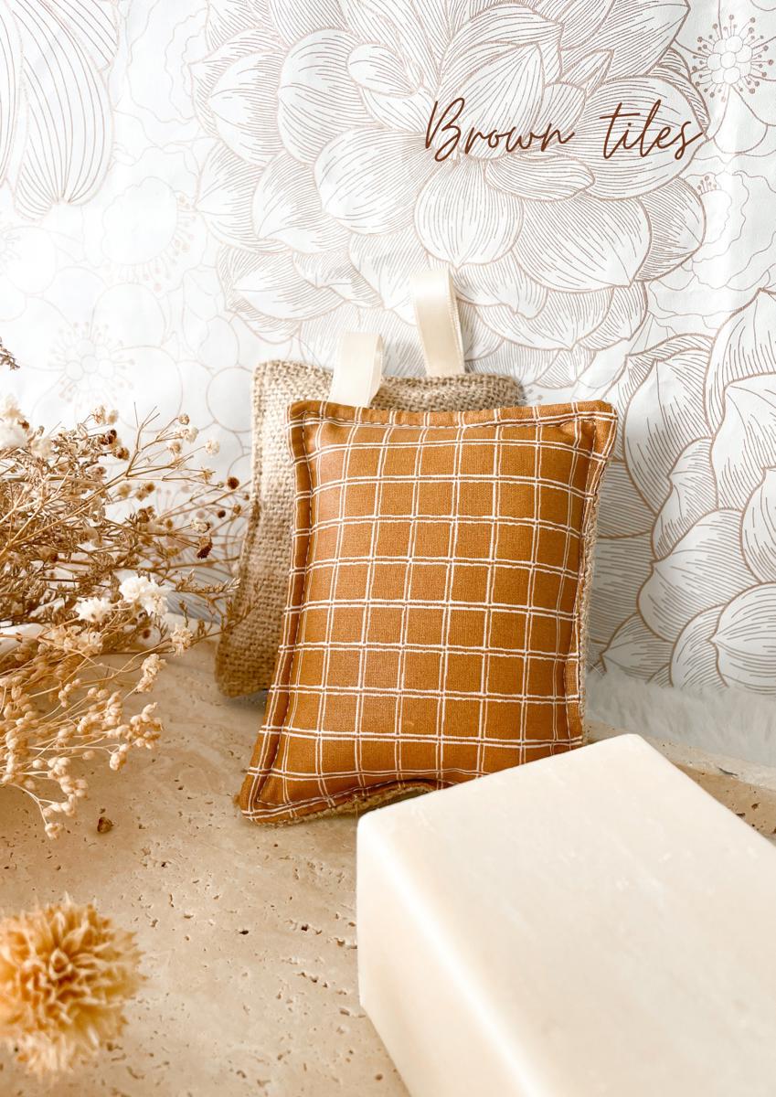 Eponge lavable TOILE DE JUTE - Brown tiles