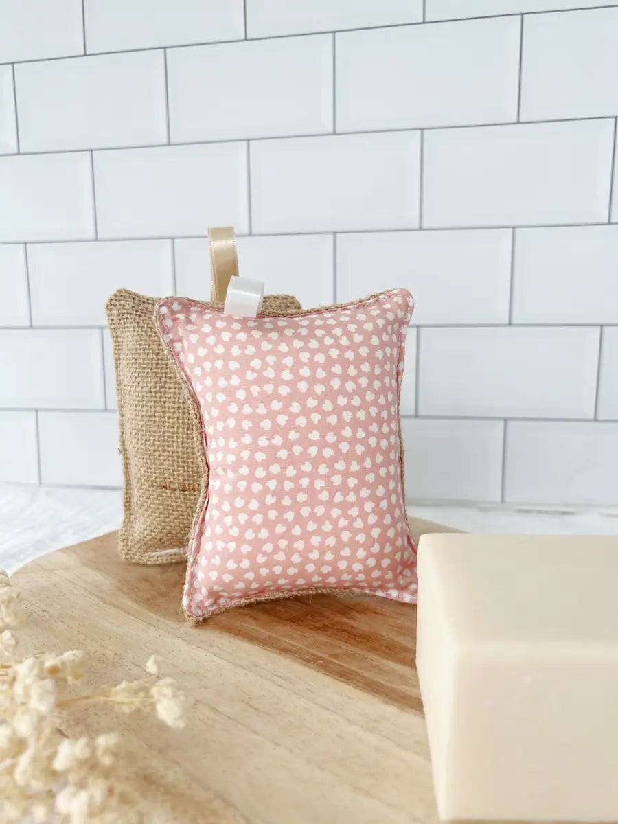 Eponge lavable TOILE DE JUTE - Rose