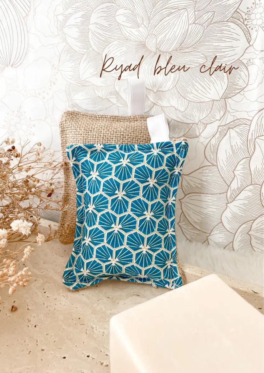 Eponge lavable TOILE DE JUTE - Ryad bleu clair