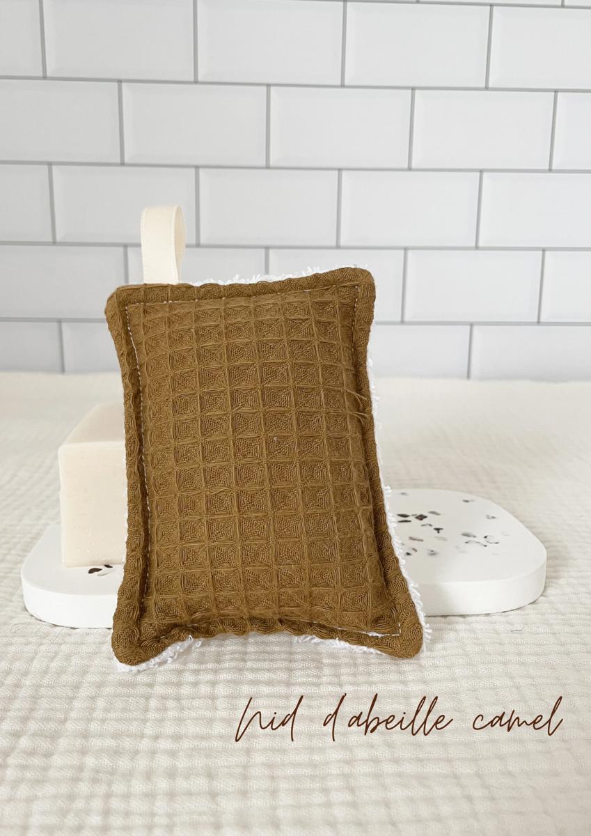 Eponge lavable - Nid d'abeille camel