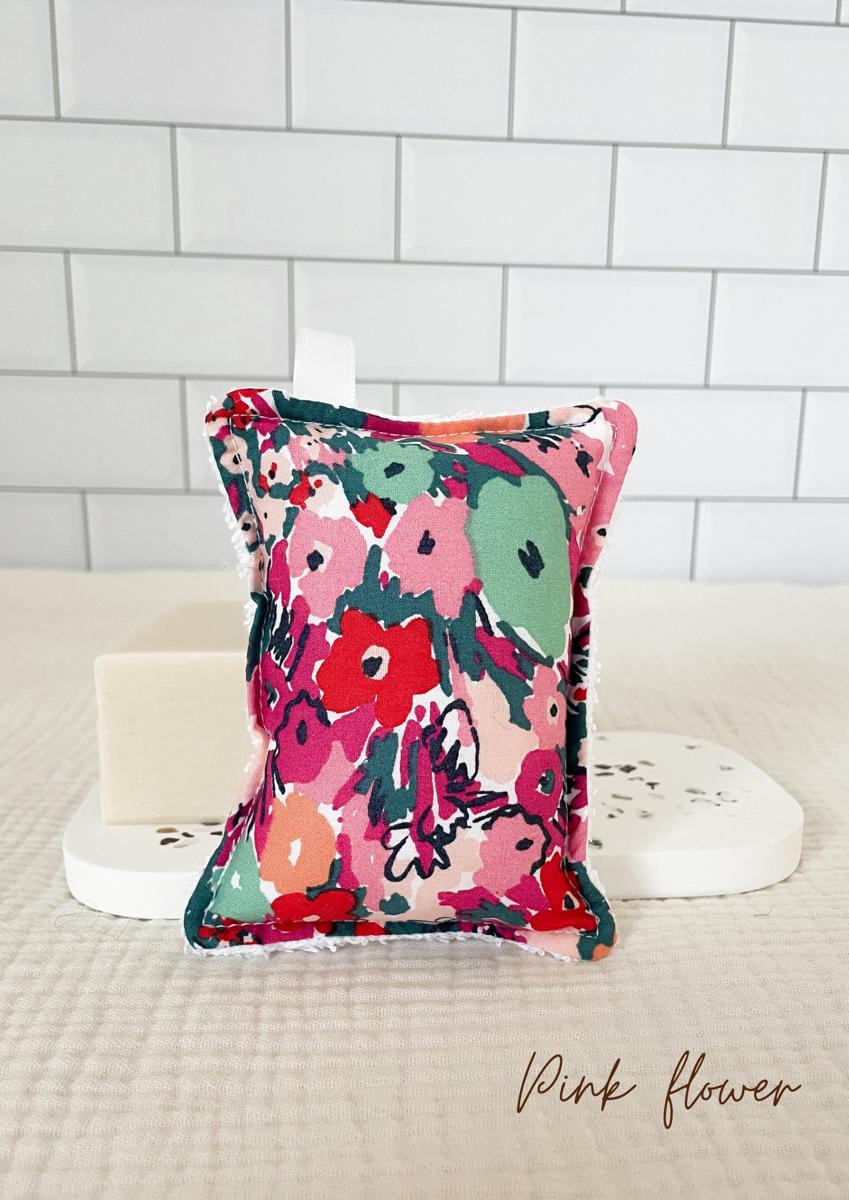 Eponge lavable - Pink flowers