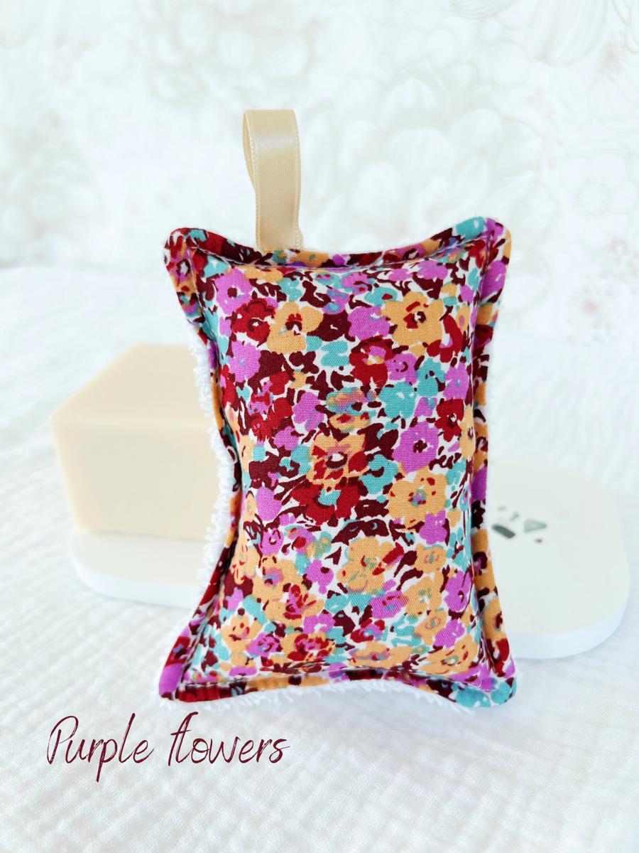Eponge lavable - Purple flowers