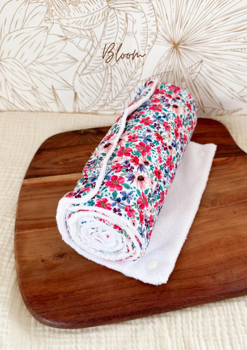 Rouleau essuie-tout lavable - 10 feuilles réutilisables - Bloom