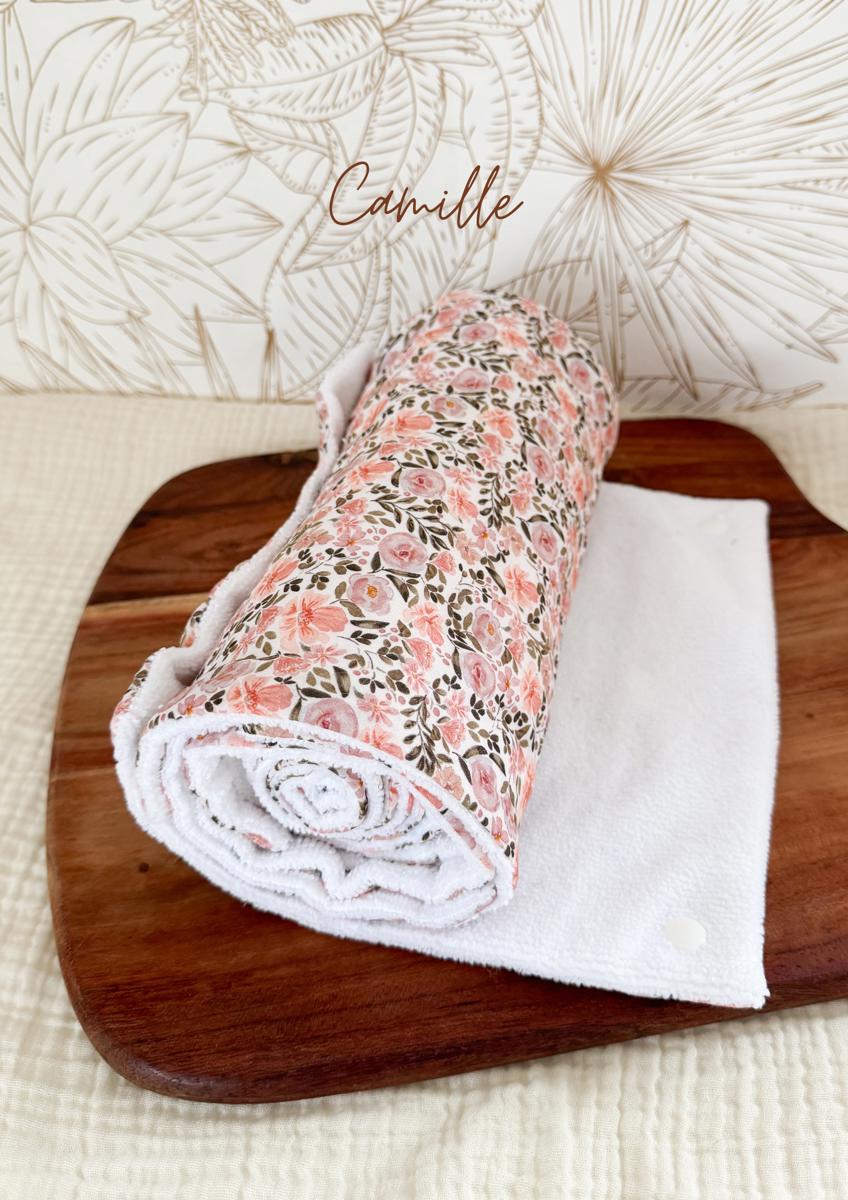 Rouleau essuie-tout lavable - 10 feuilles réutilisables - Camille