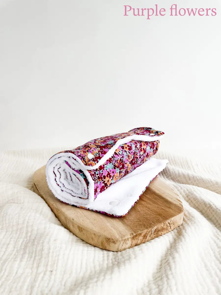 Essuie-tout lavable (5 feuilles) - Purple flowers