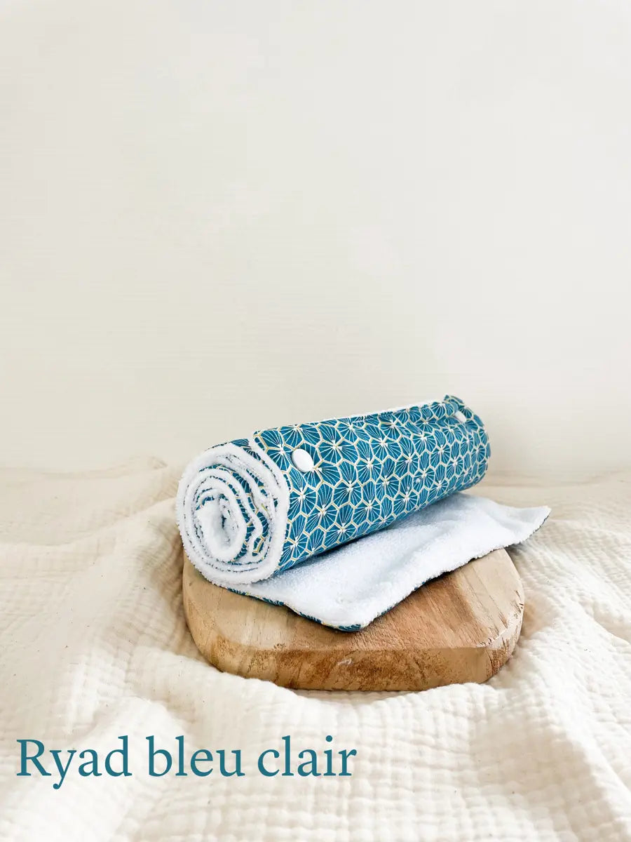 Essuie-tout lavable (5 feuilles) - Ryad bleu clair